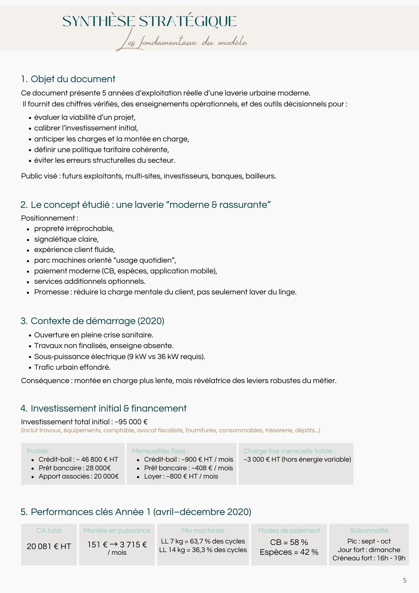 Étude de cas chiffrée – 5 ans de laverie (2020–2024) | Business case réel + annexes – Image 3